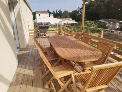 Balcon ou terrasse dans l'établissement Maison pour 6 à 900m de la plage
