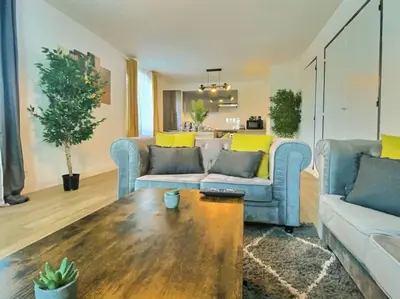 Coin salon dans l'établissement Maison des chalets, 4ch, 8p - Angers -CHU