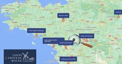 Plan de l'établissement Gîte de 4 chambres - Ancenis A11 - Logis du Château Rouge