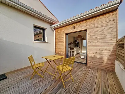 Balcon ou terrasse dans l'établissement Charmant studio Bernerie-en-Retz