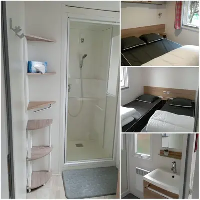 Salle de bains dans l'établissement Mobil-home bww camping le bois dormant