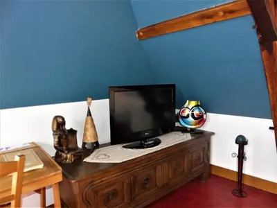 Télévision ou salle de divertissement dans l'établissement Chambres d'Hotes du Haut Anjou