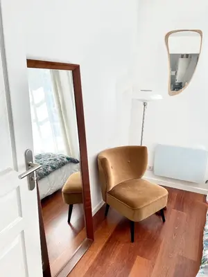 Coin salon dans l'établissement 2 pièces de 46 m2 en plein cœur de Nantes