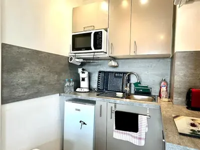 Cuisine ou kitchenette dans l'établissement Pieds dans l'eau vue mer