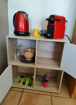 Cuisine ou kitchenette dans l'établissement 2 pas de la mer