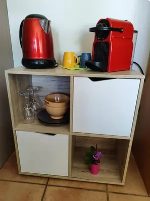 Cuisine ou kitchenette dans l'établissement 2 pas de la mer