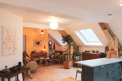 Coin salon dans l'établissement Charming House with exceptional Loire view