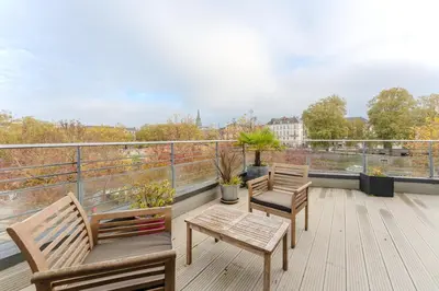 Balcon ou terrasse dans l'établissement La Capitainerie - Maison 6p avec grande terrasse