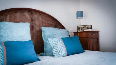 Un ou plusieurs lits dans un hébergement de l'établissement Chambre d'hôtes Sous Les Grands Chênes BOHEME