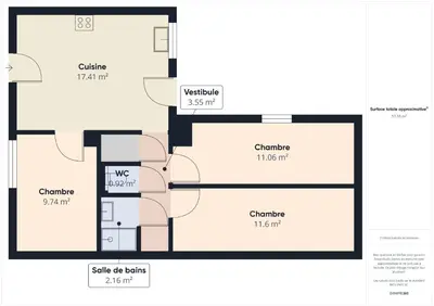 Plan de l'établissement St Hilaire de Riez, Maison de ville pour 6