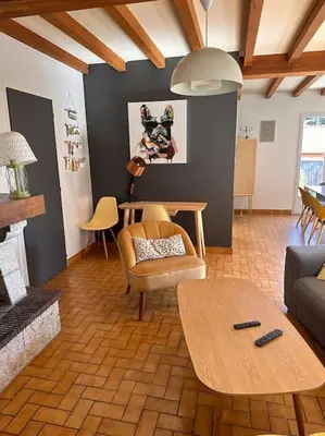Coin salon dans l'établissement Maison Familiale bord de mer