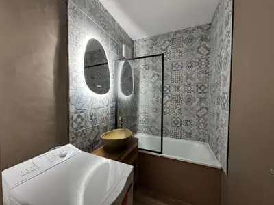 Salle de bains dans l'établissement Studio face mer