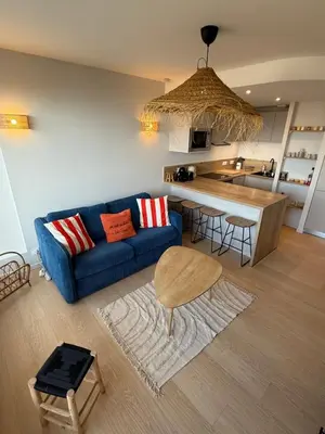 Cuisine ou kitchenette dans l'établissement Appartement face mer