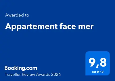 Certificat, récompense, panneau ou autre document affiché dans l'établissement Appartement face mer