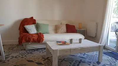 Un ou plusieurs lits dans un hébergement de l'établissement Appartement Le Beach31 à 200m de la plage, 1 chambre