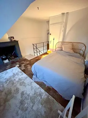 Un ou plusieurs lits dans un hébergement de l'établissement Beau Duplex plein centre avec vue, idéal télétravail