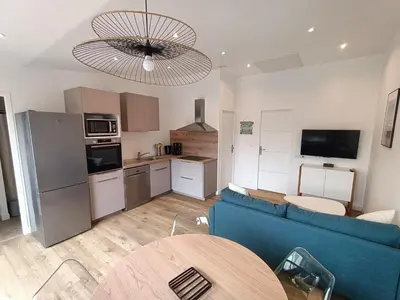 Cuisine ou kitchenette dans l'établissement Maison 4 pers 300m de la mer