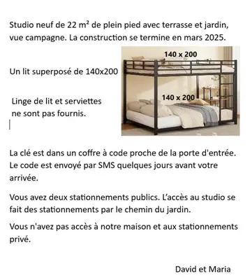 Plan de l'établissement Studio 2 à 4 personnes, 12 kilomètres du parc du Puy du F
