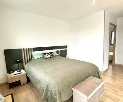 Un ou plusieurs lits dans un hébergement de l'établissement Villa récente spacieuse piscine St Gilles