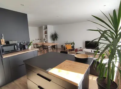 Cuisine ou kitchenette dans l'établissement Angers appart 65m2 proche centre ville, parking