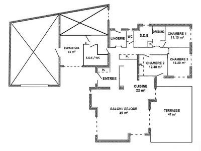 Plan de l'établissement Gîte calme avec spa et terrasse, proche Nantes et Clisson - FR-1-306-1292