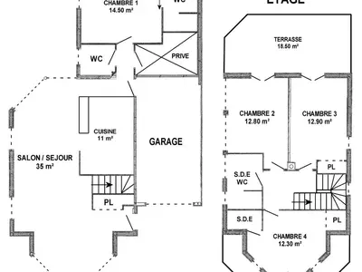 Plan de l'établissement Maison éco près de la mer avec jardin et wifi - FR-1-306-1291