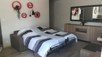 Un ou plusieurs lits dans un hébergement de l'établissement Gîte classé, 55 m2, 4 pers, 20 min plages