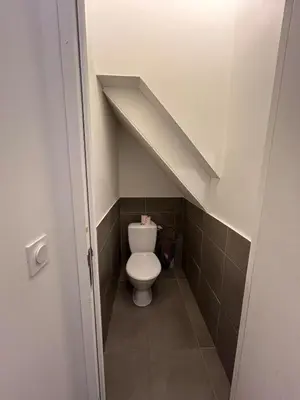 Salle de bains dans l'établissement chambre meublée Nantaise dans un T3 commun avec terrasse