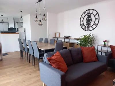Coin salon dans l'établissement Gîte du moulin