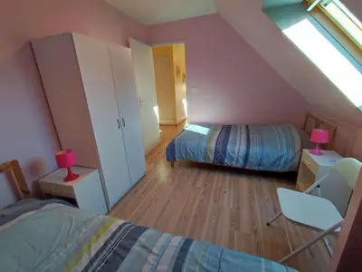 Un ou plusieurs lits dans un hébergement de l'établissement Appartement 4 couchages Le nid de l'écureuil