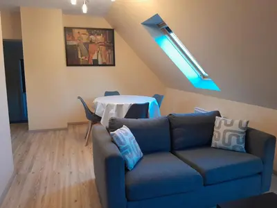 Coin salon dans l'établissement Appartement 4 couchages Le nid de l'écureuil