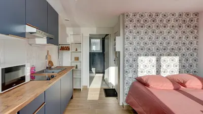 Cuisine ou kitchenette dans l'établissement Le Littoral - Appart'Escale