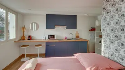 Cuisine ou kitchenette dans l'établissement Le Littoral - Appart'Escale