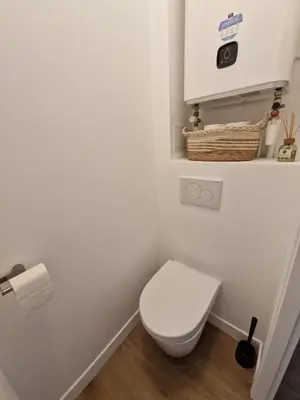 Salle de bains dans l'établissement Joli appartement à Paimboeuf
