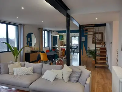 Coin salon dans l'établissement Grande maison familiale 8p, 14 max, pas de fête