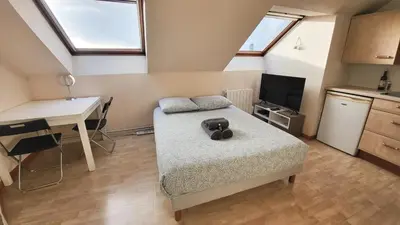 Cuisine ou kitchenette dans l'établissement MAGELLAN Studio proche Loire et CHU