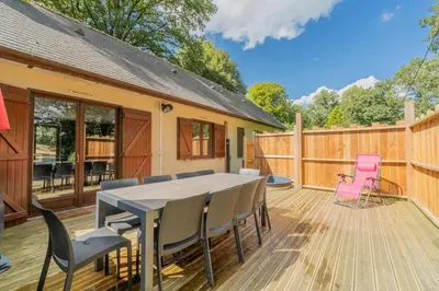 Balcon ou terrasse dans l'établissement Maison au bord de l'eau, Bain nordique