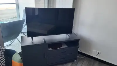 Coin salon dans l'établissement Appartement de charme, face à l'ocean