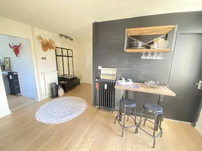Cuisine ou kitchenette dans l'établissement PROCE - Apt lumineux et cosy, vue parc de Procé