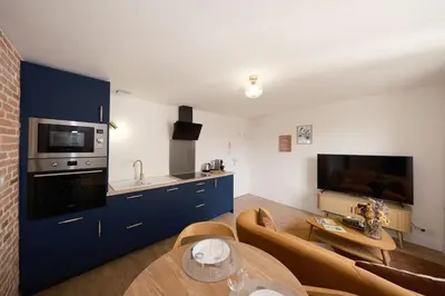 Cuisine ou kitchenette dans l'établissement Appartement cosy en centre ville de Cholet