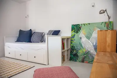 Un ou plusieurs lits dans un hébergement de l'établissement Villa avec piscine, Sainte Marguerite
