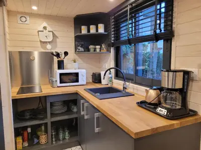 Cuisine ou kitchenette dans l'établissement Tiny House