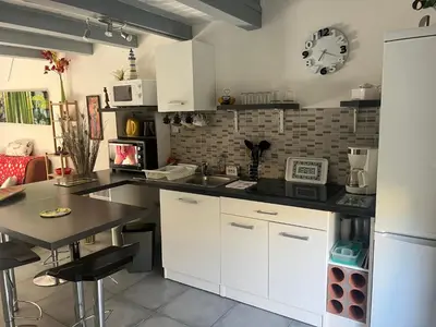 Cuisine ou kitchenette dans l'établissement Lasko