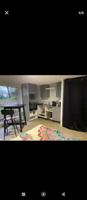Cuisine ou kitchenette dans l'établissement Studio à la campagne