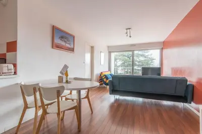 Coin salon dans l'établissement Appartement à 200 m from ThalassoSpa