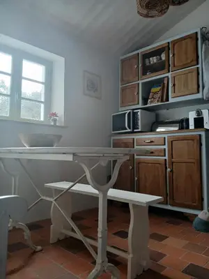 Cuisine ou kitchenette dans l'établissement L'écrin de la Pinède