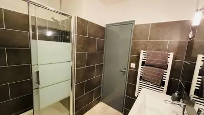 Salle de bains dans l'établissement Charmant T2 au coeur d'Angers