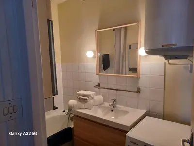 Salle de bains dans l'établissement Le Mathgo