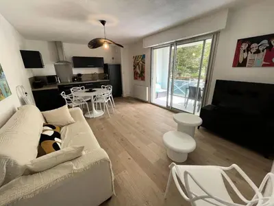 Coin salon dans l'établissement Résidence Le Deauville - Pornichet - Appartement proche Hippodrome MAE-2291