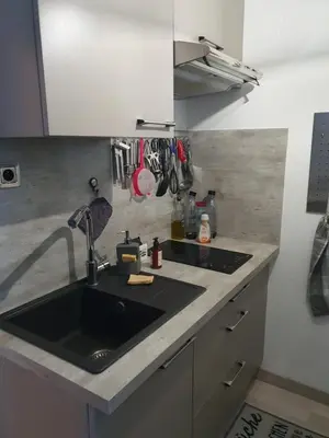 Cuisine ou kitchenette dans l'établissement Appartement Les Galées avec terrasse à 100m Plage des Mouettes